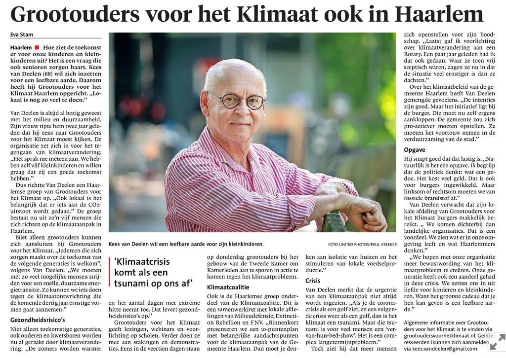 Kees Van Deelen In Het Haarlems Dagblad
